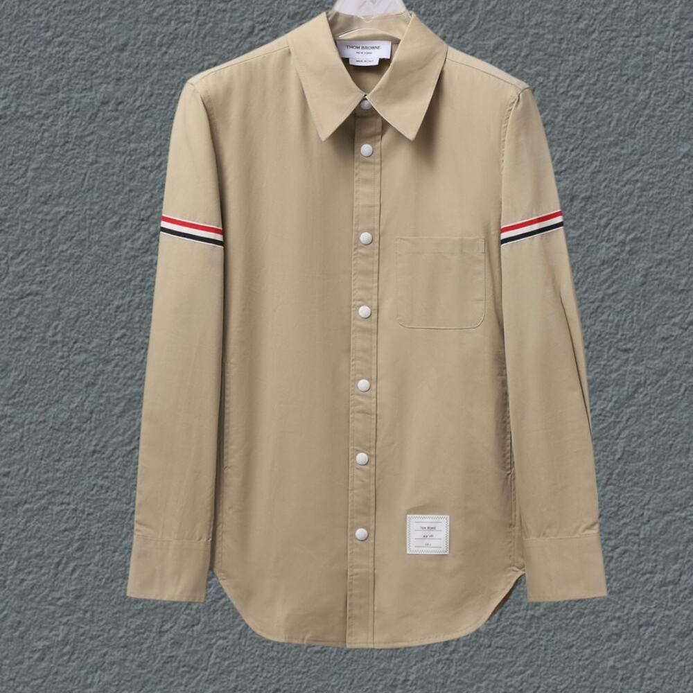 Men's Brown Long Sleeve Shirt Thom Browne